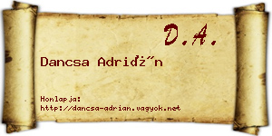 Dancsa Adrián névjegykártya